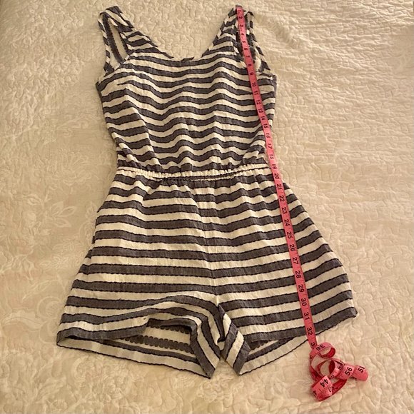 Madewell Striped Romper with Tie Back - Picture 13 of 13